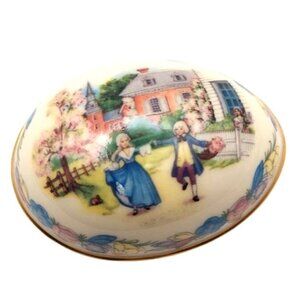 Lenox Porcelain Easter Egg Trinket Dish 1987 Limited Edition Colonial America